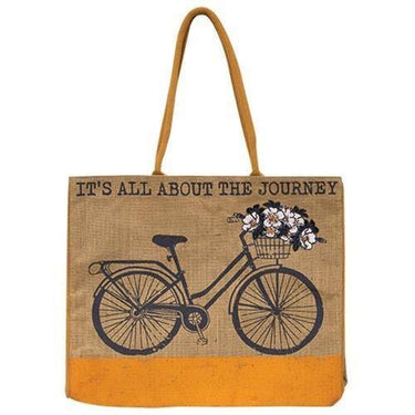 All About the Journey Burlap Tote Bag - The Fox Decor